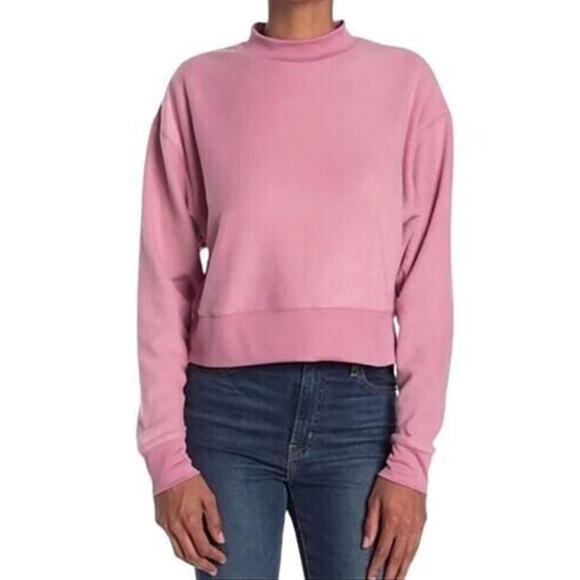 Abound Women's Mock Neck Fleece Pullover in Pink Bloom X-Small MSRP $25 - Picture 1 of 3